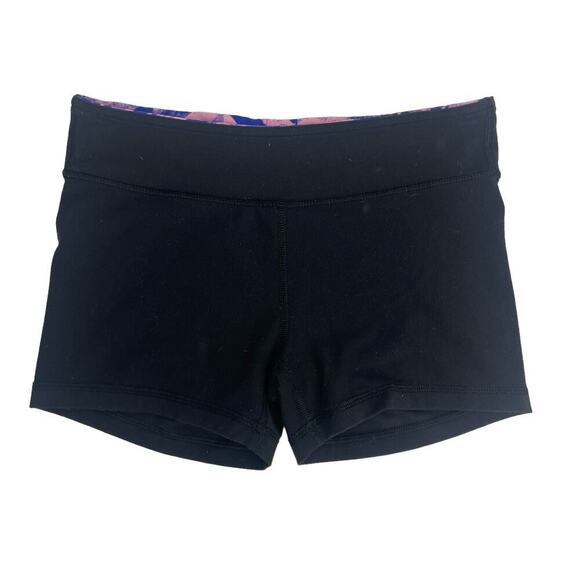 Ivivva Kids Black Multi Reversible Athletic Dance Gymnastics Shorts Size 14 - Picture 3 of 4